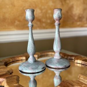 Vintage Painted Candlesticks